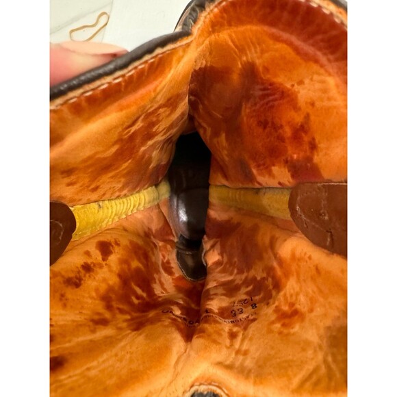 Vintage Nitro Tan Leather Western Cowboy Stitched Boot Men 8 Steel Toe Insulated - Picture 10 of 11